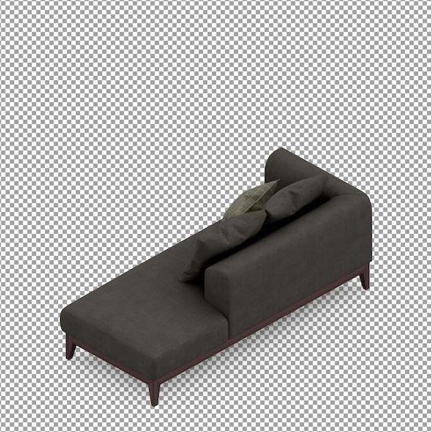 Sofá em renderização 3d isolado