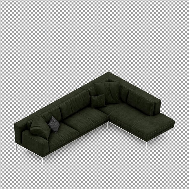 Sofá em renderização 3D isolado