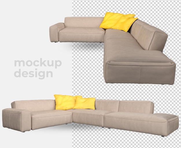 Sofa im zerreißen mit modernem 3d-design