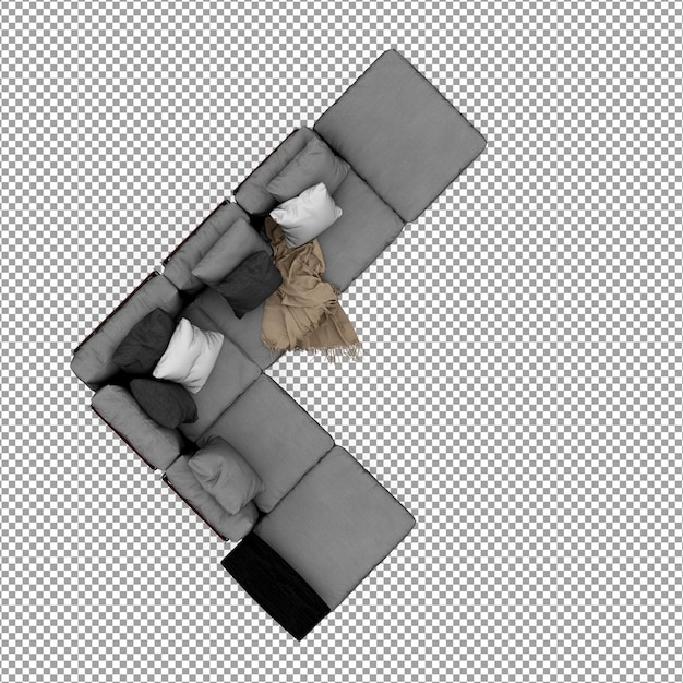 sofa in 3d rendering isolated