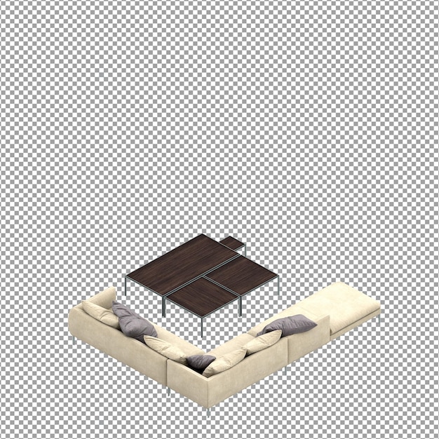 sofa in 3d rendering isolated