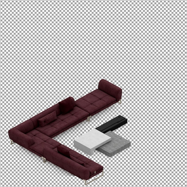 sofa in 3d rendering isolated