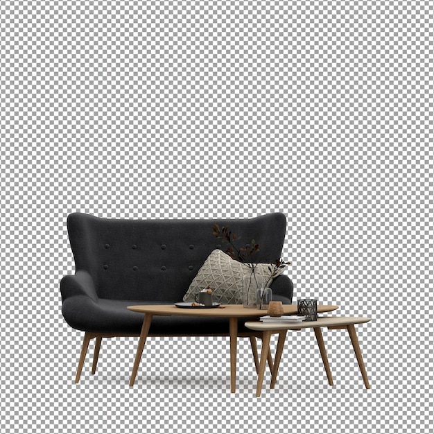 Sofa in 3D-Rendering isoliert