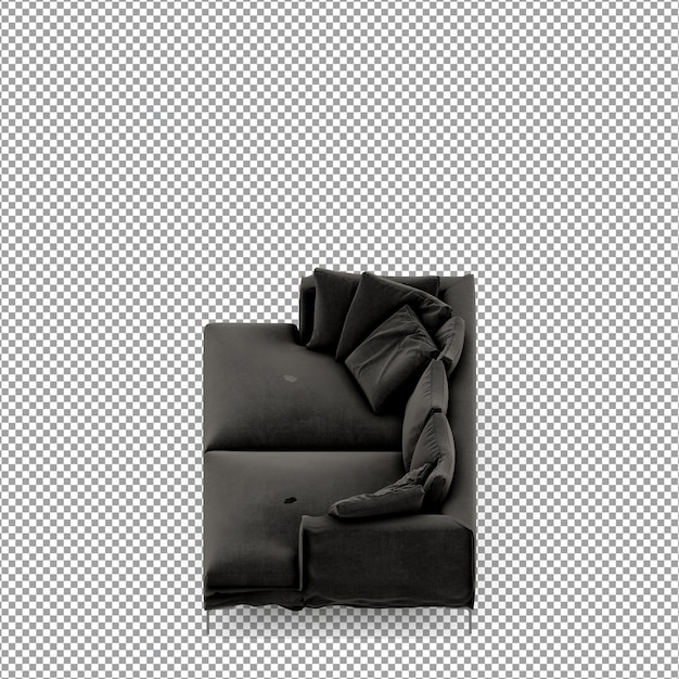 Sofa in 3D-Rendering isoliert