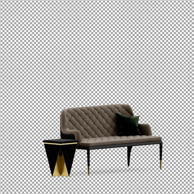 Sofa in 3D-Rendering isoliert