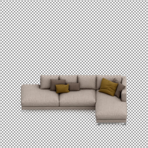 Sofa in 3D-Rendering isoliert