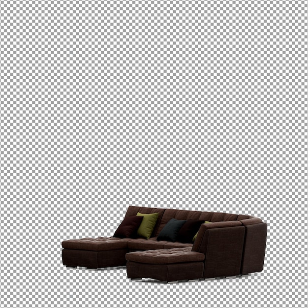 Sofa in 3D-Rendering isoliert