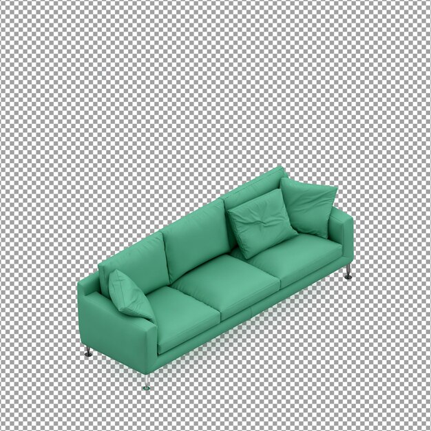 Sofa in 3D-Rendering isoliert