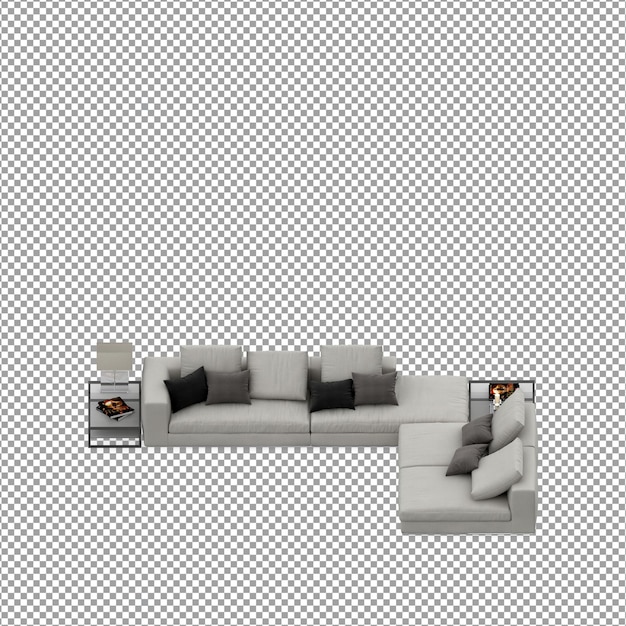 Sofa in 3D-Rendering isoliert