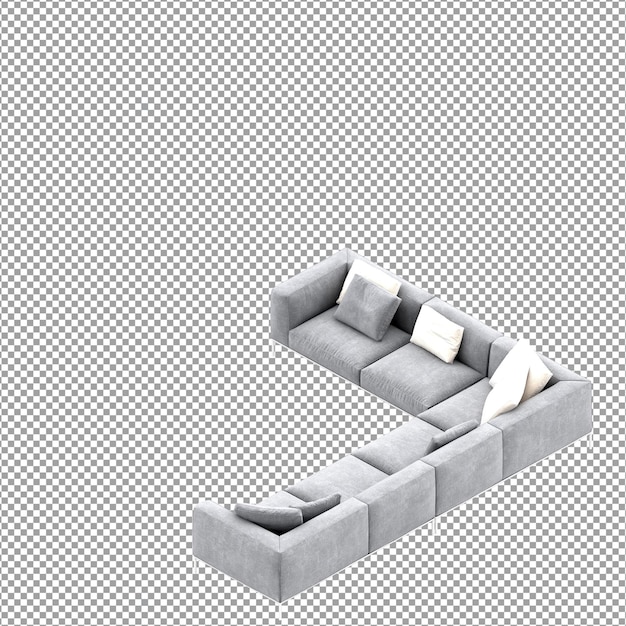 Sofa in 3D-Rendering isoliert
