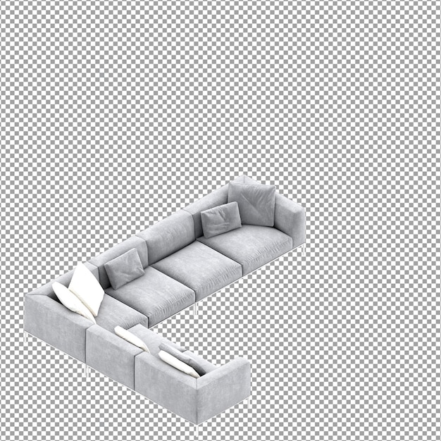 Sofa in 3D-Rendering isoliert