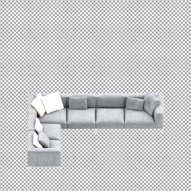 Sofa in 3D-Rendering isoliert