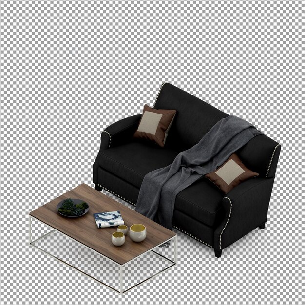 Sofa in 3D-Rendering isoliert