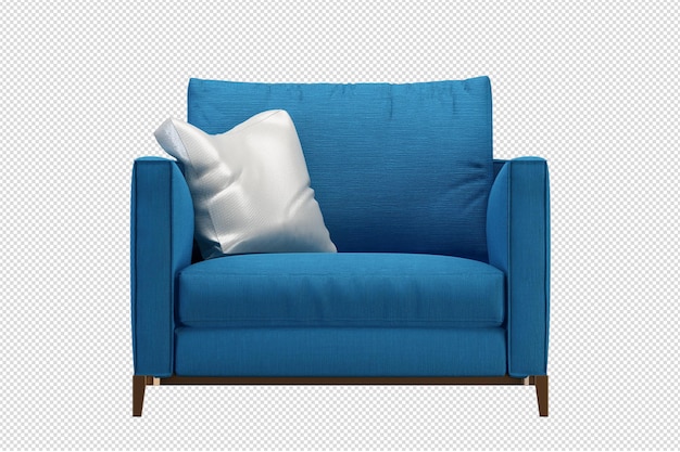 Sofa in 3D-Rendering isoliert