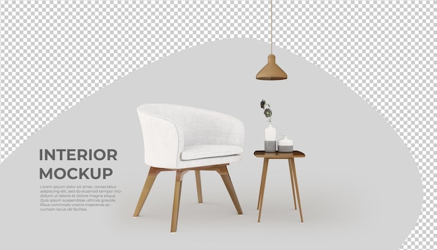 Sofa Innendekoration Mockup-Rendering