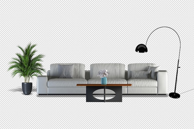 Sofa-Innenmodell-Rendering isoliert