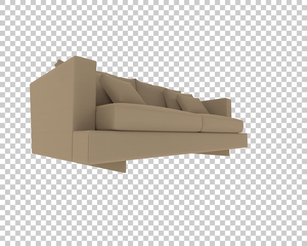sofa isolated on transparent background 3d rendering illustration