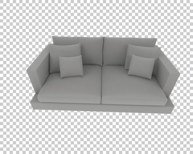 Sofa isoliert auf durchsichtigem Hintergrund 3D-Rendering-Illustration