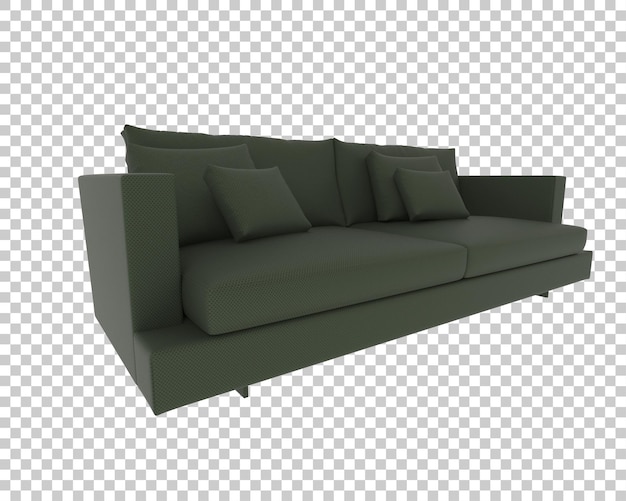 Sofa isoliert auf durchsichtigem Hintergrund 3D-Rendering-Illustration