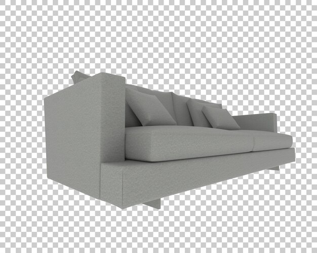 Sofa isoliert auf durchsichtigem Hintergrund 3D-Rendering-Illustration