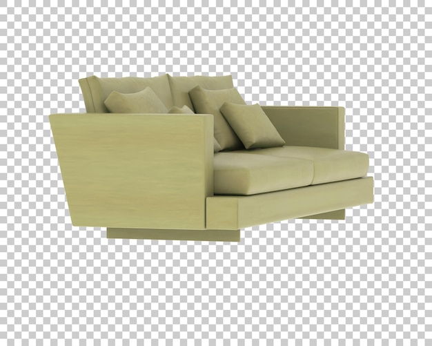 Sofa isoliert auf durchsichtigem Hintergrund 3D-Rendering-Illustration