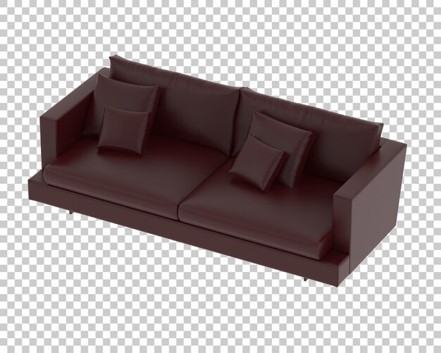 Sofa isoliert auf durchsichtigem Hintergrund 3D-Rendering-Illustration