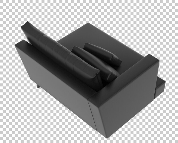 Sofa isoliert auf durchsichtigem Hintergrund 3D-Rendering-Illustration