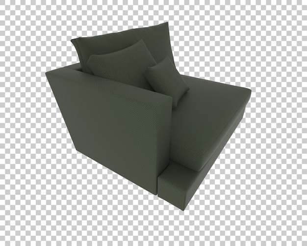 Sofa isoliert auf durchsichtigem Hintergrund 3D-Rendering-Illustration