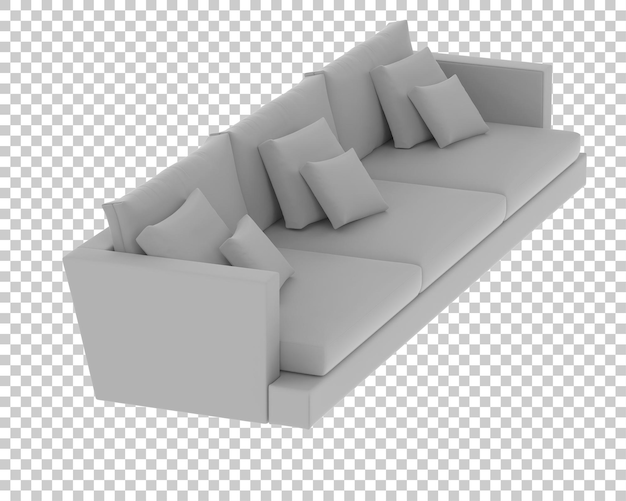 Sofa isoliert auf durchsichtigem Hintergrund 3D-Rendering-Illustration