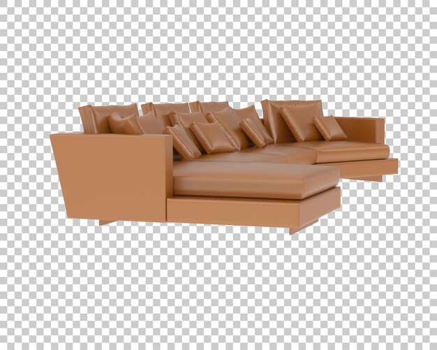 Sofa isoliert auf durchsichtigem Hintergrund 3D-Rendering-Illustration