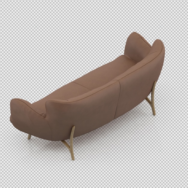 PSD sofá isométrico 3d aislado render