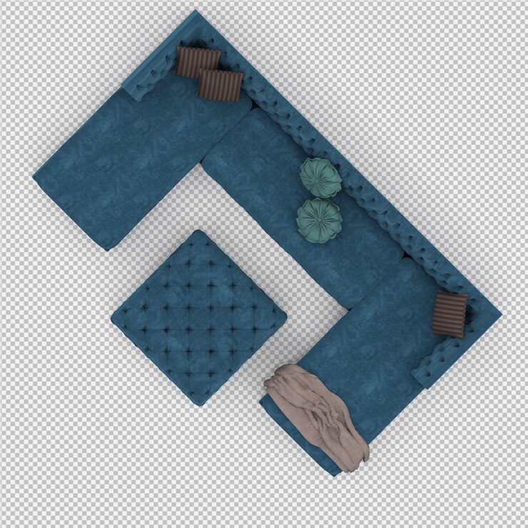 PSD sofá isométrico 3d aislado render
