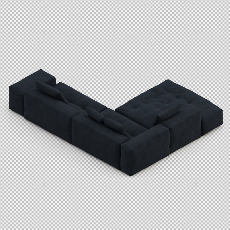 PSD sofá isométrico 3d render aislado