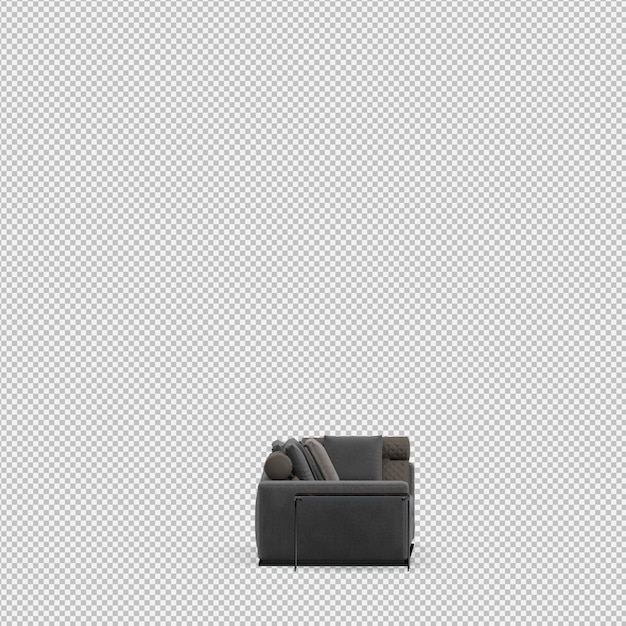Sofá isométrico 3D render aislado