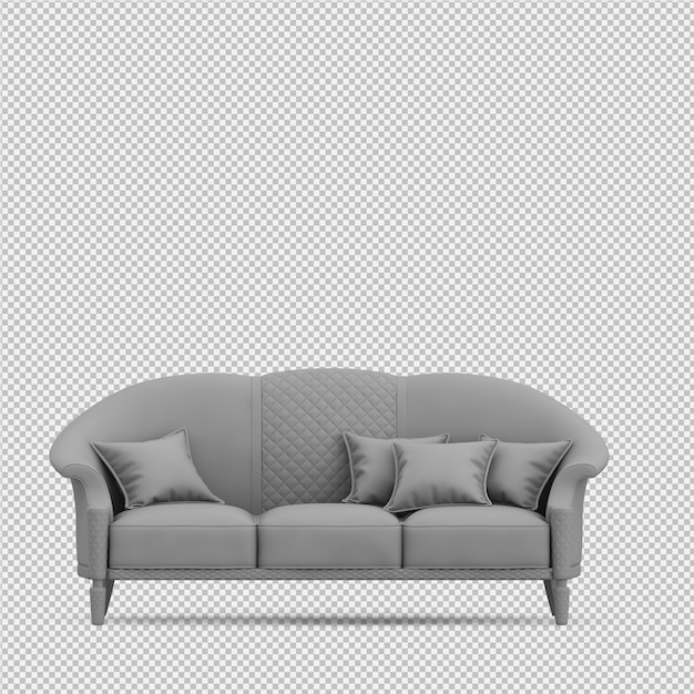 Sofá isométrico 3D render aislado
