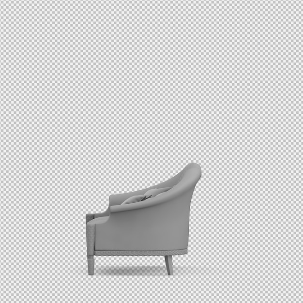 Sofá isométrico 3D render aislado