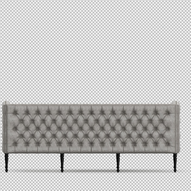Sofá isométrico 3D render aislado