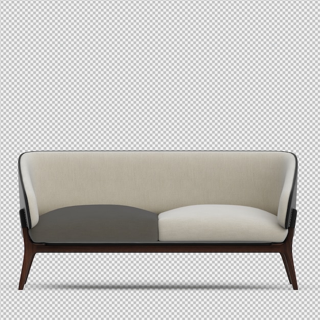 Sofá isométrico 3D render aislado