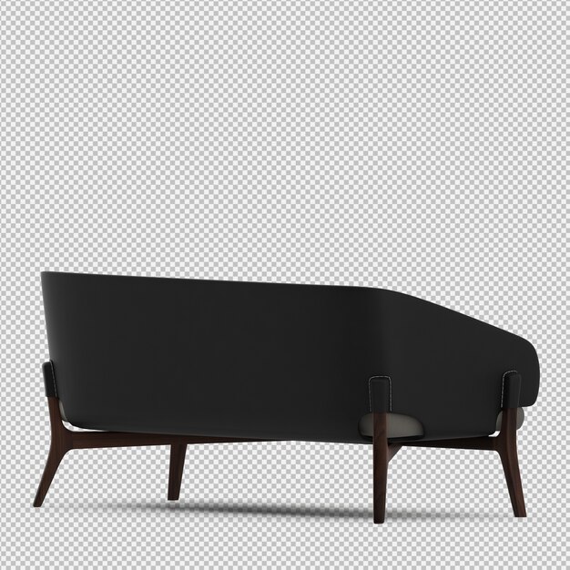 Sofá isométrico 3D render aislado