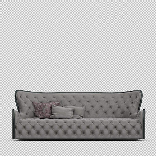 Sofá isométrico 3D render aislado
