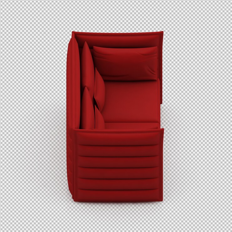PSD sofá isométrico 3d render aislado