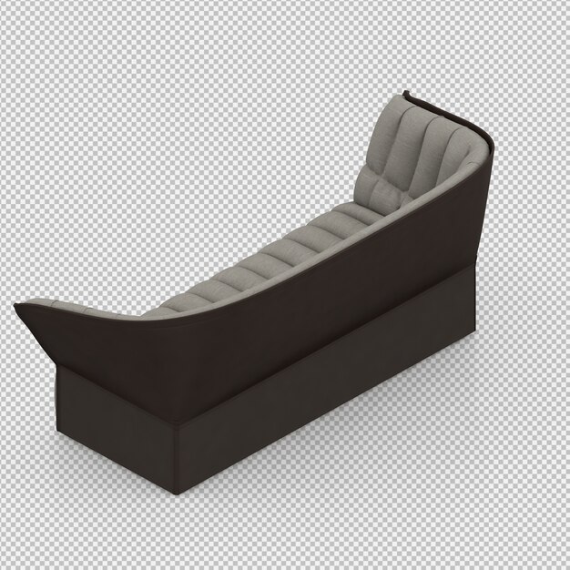 Sofá isométrico 3D render aislado