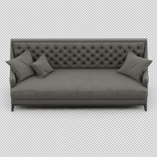 Sofá isométrico 3D render aislado