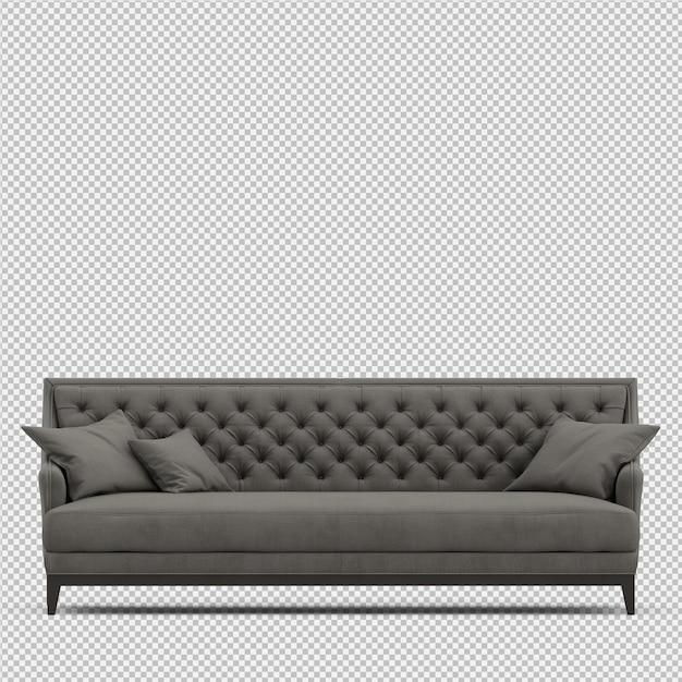 Sofá isométrico 3D render aislado