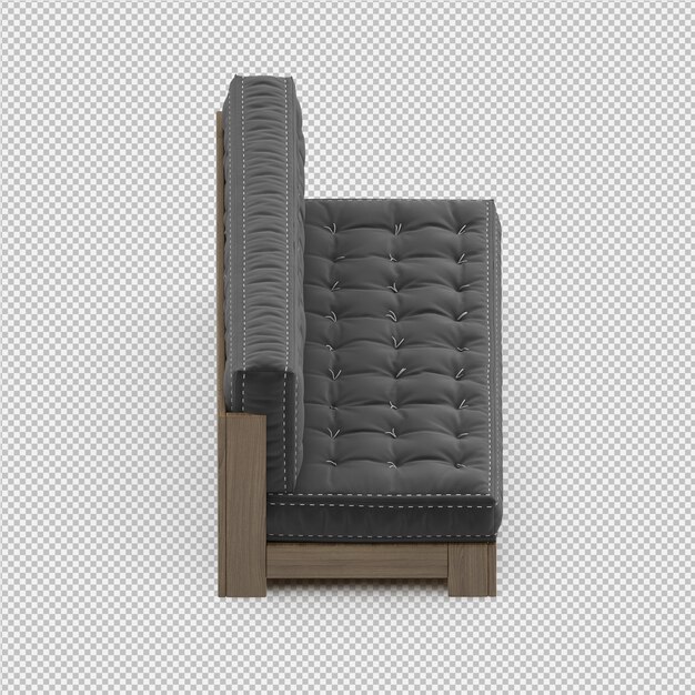 Sofá isométrico 3D render aislado