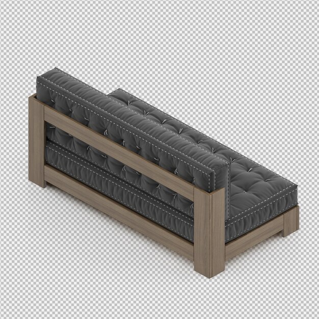 Sofá isométrico 3D render aislado
