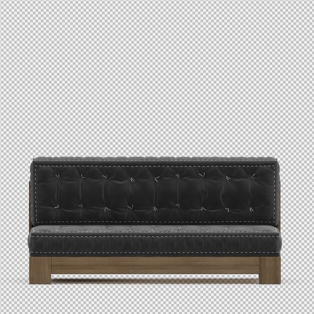 Sofá isométrico 3D render aislado