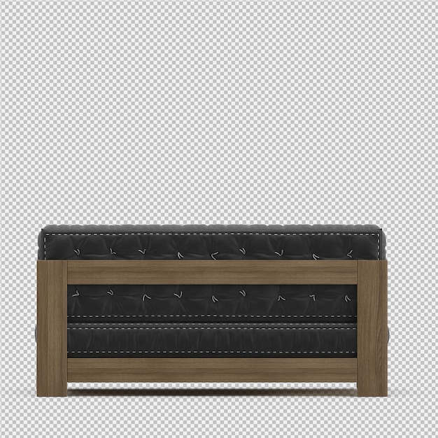 Sofá isométrico 3D render aislado