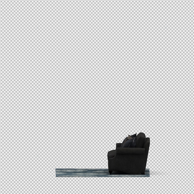 Sofá isométrico 3D render aislado
