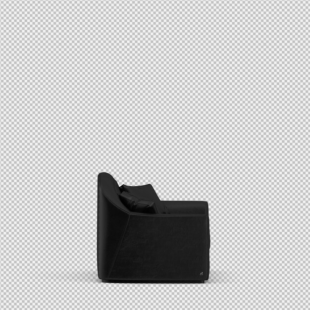 Sofá isométrico 3D render aislado
